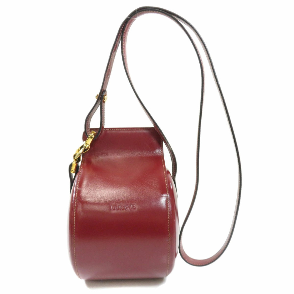 Loewe leather shoulder bag curved barrel slender strap Red - Picture 11 of 11
